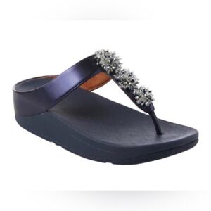 FitFlop Galaxy Wedge Beaded Sandal  metallic Blue